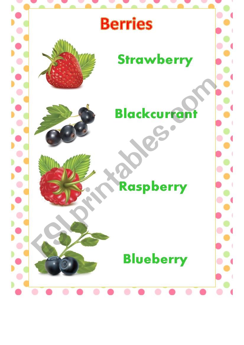 Berries worksheet