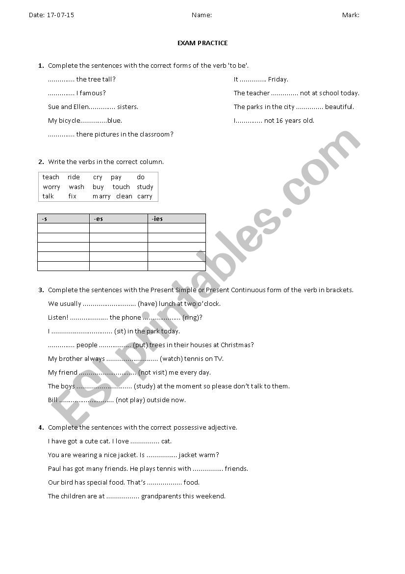 Review 1º ESO - ESL worksheet by piliiL95