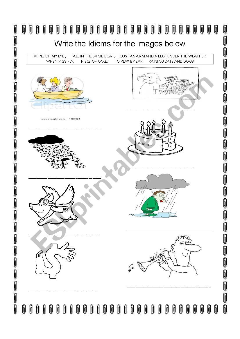 idioms worksheet