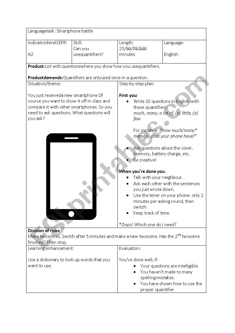 Language task about Quantifiers