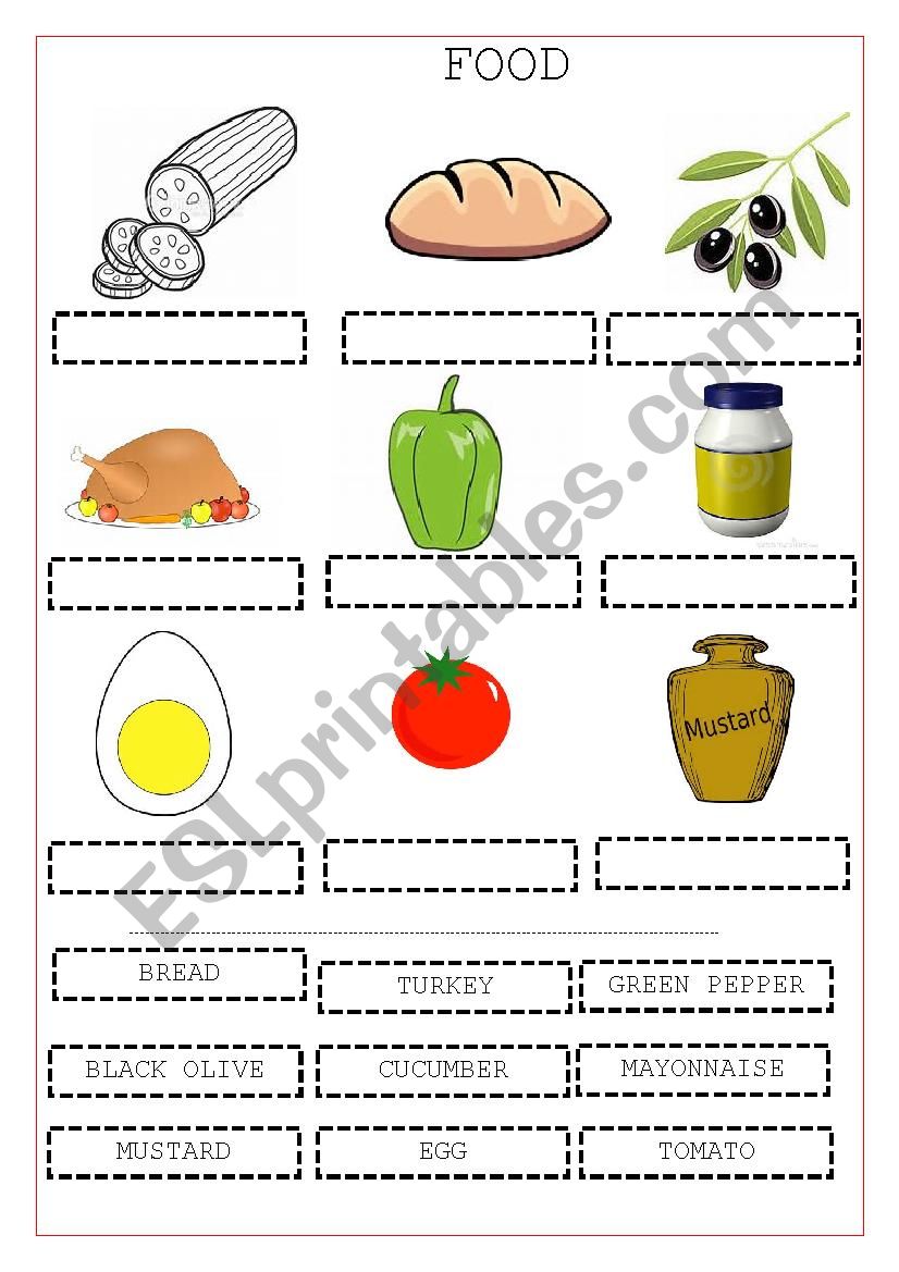 FOOD worksheet