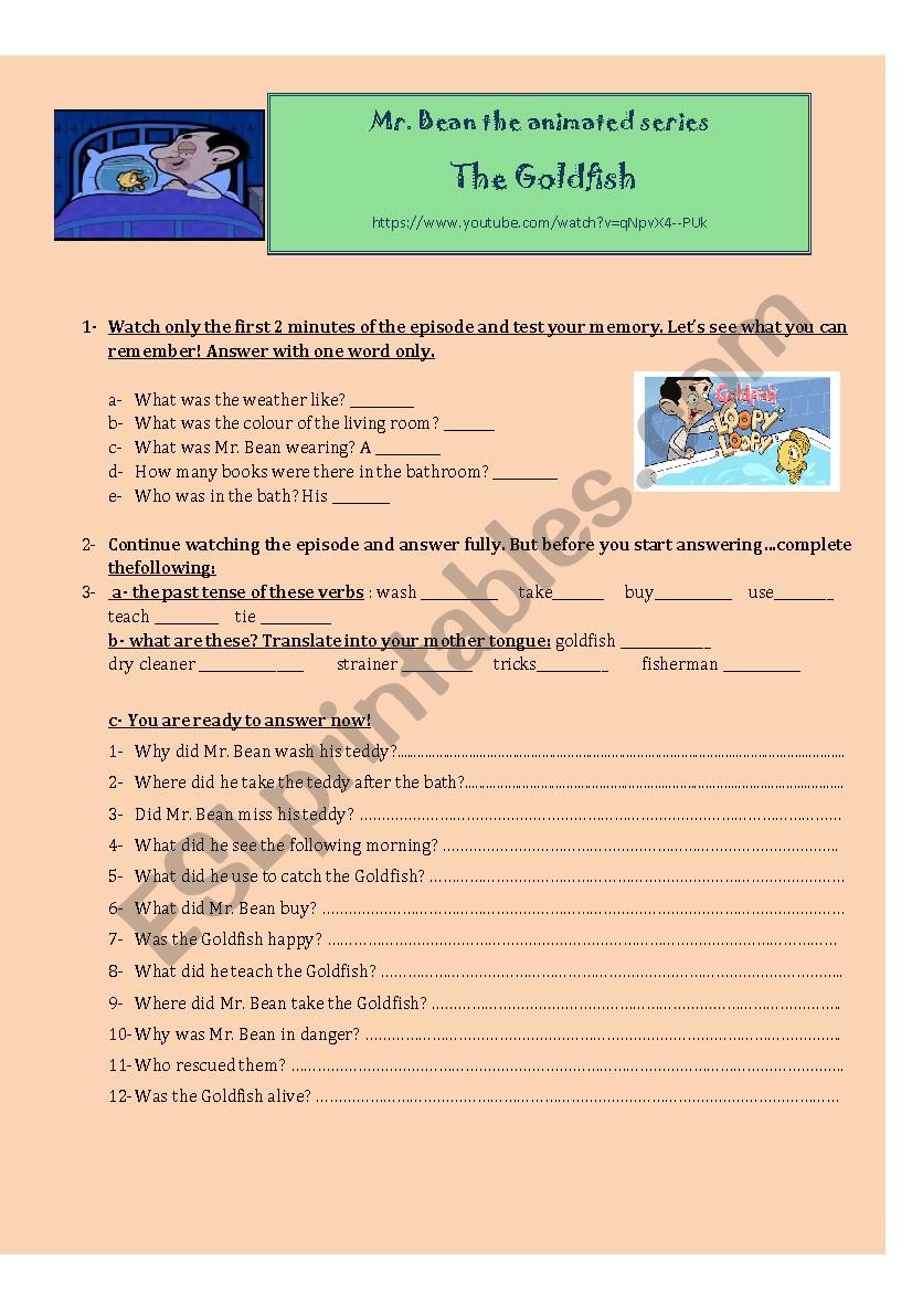 Mr. Bean  worksheet