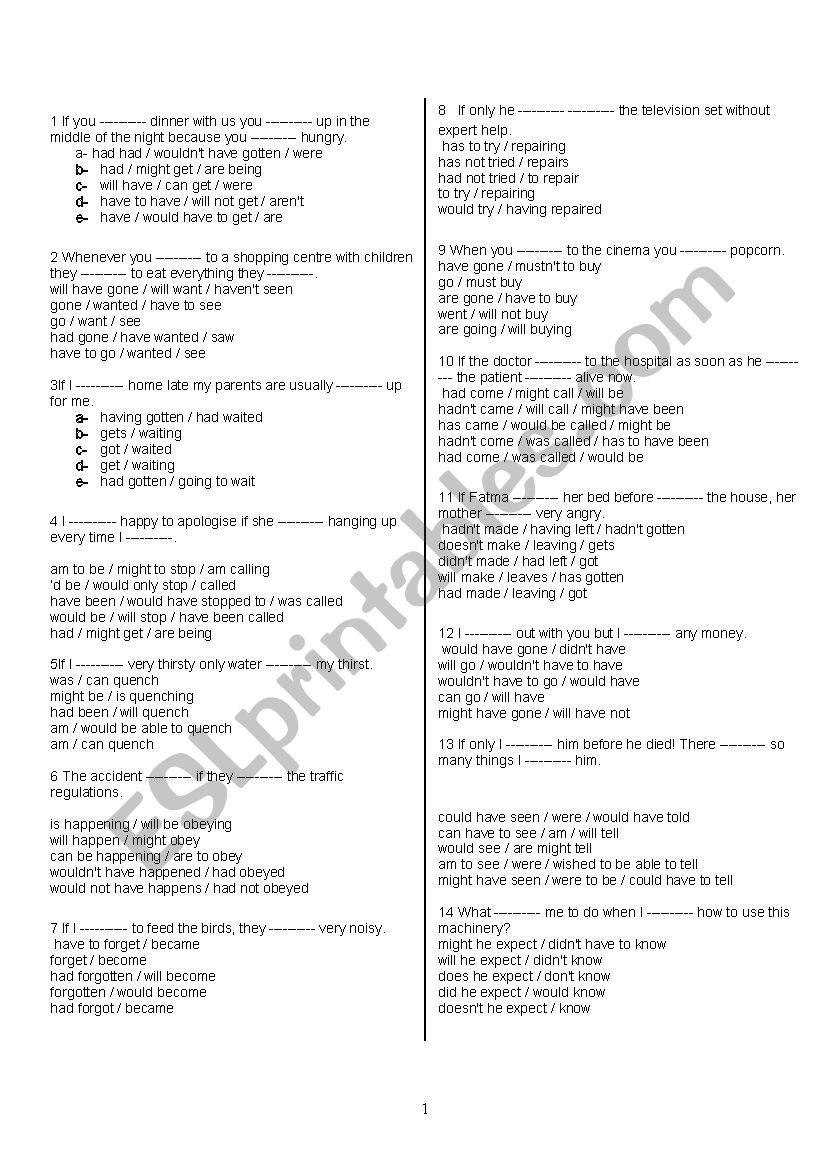 conditionals - ESL worksheet by dfge55