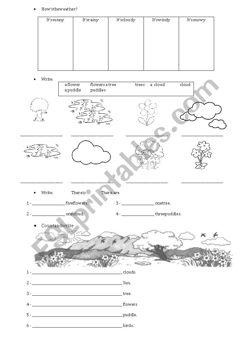 Hows the weather / positions worksheet