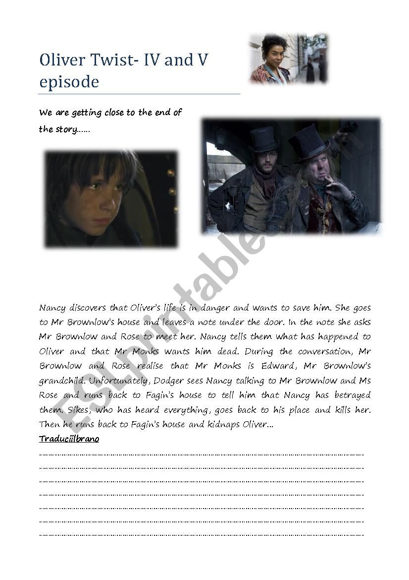 Oliver Twist worksheet