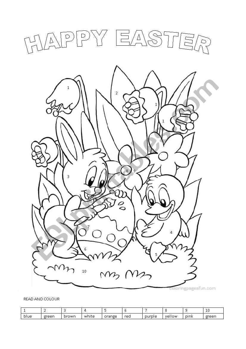 Easter colouring worksheet