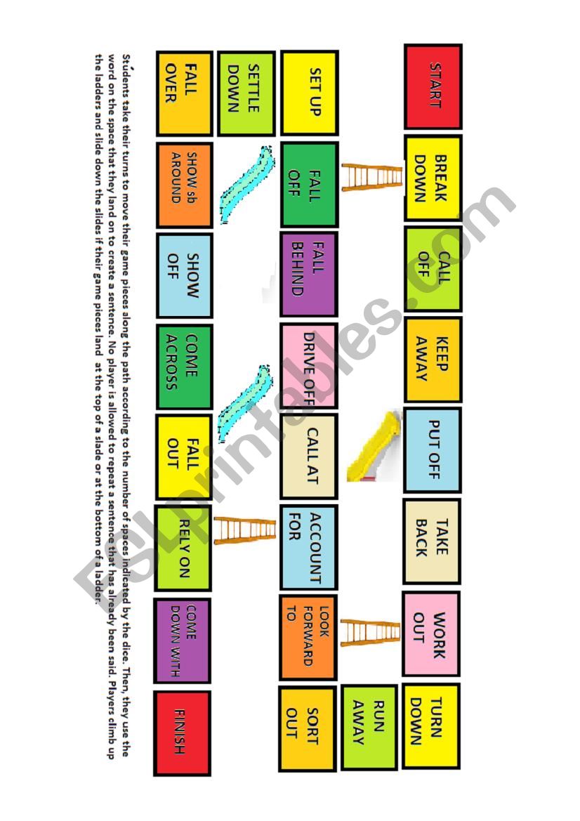 PHRASL VERBS - BOARD GAME worksheet