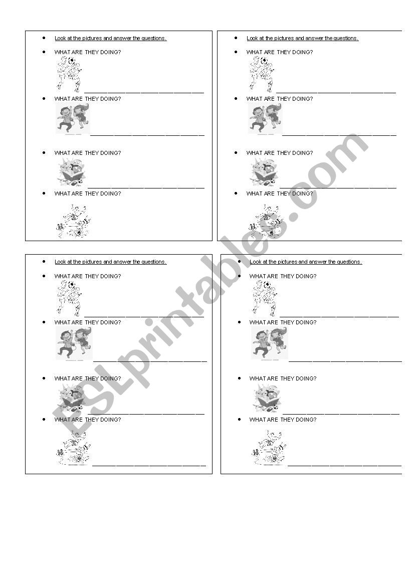 PRESENT CONTINUOUS REVISION worksheet