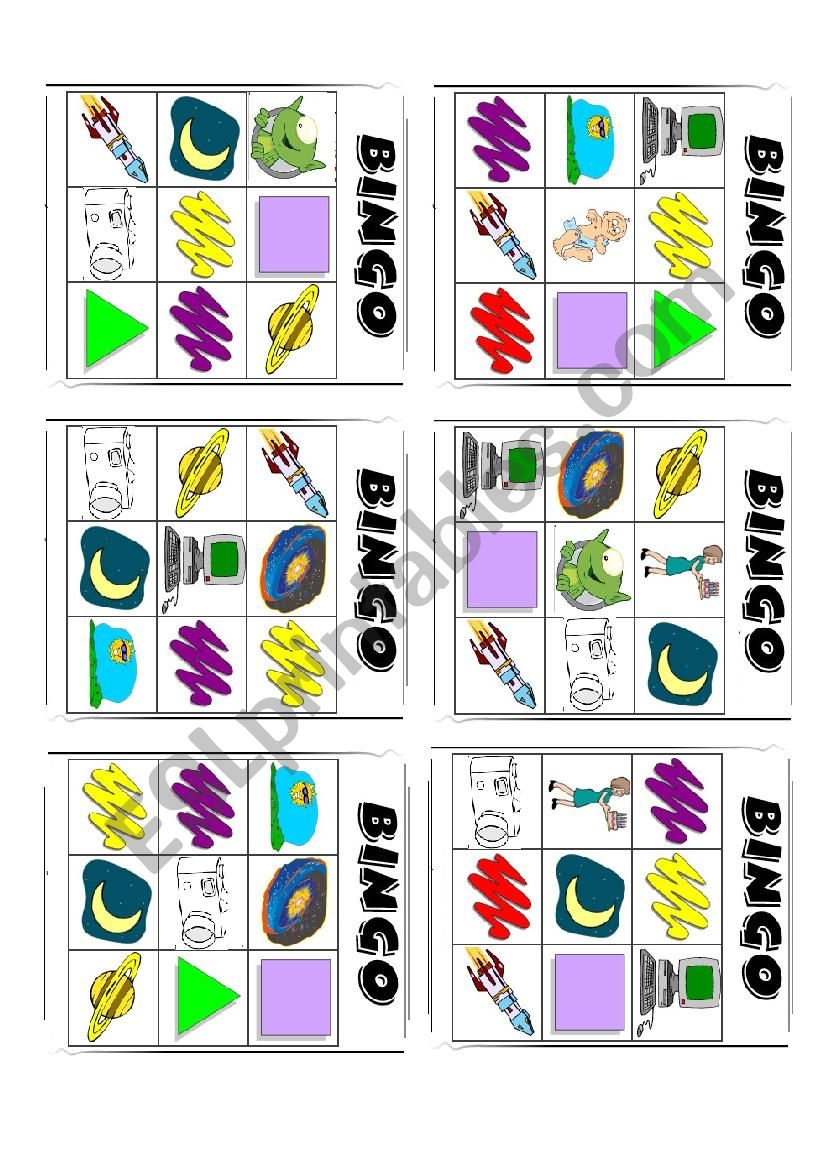 Bingo Galaxy worksheet