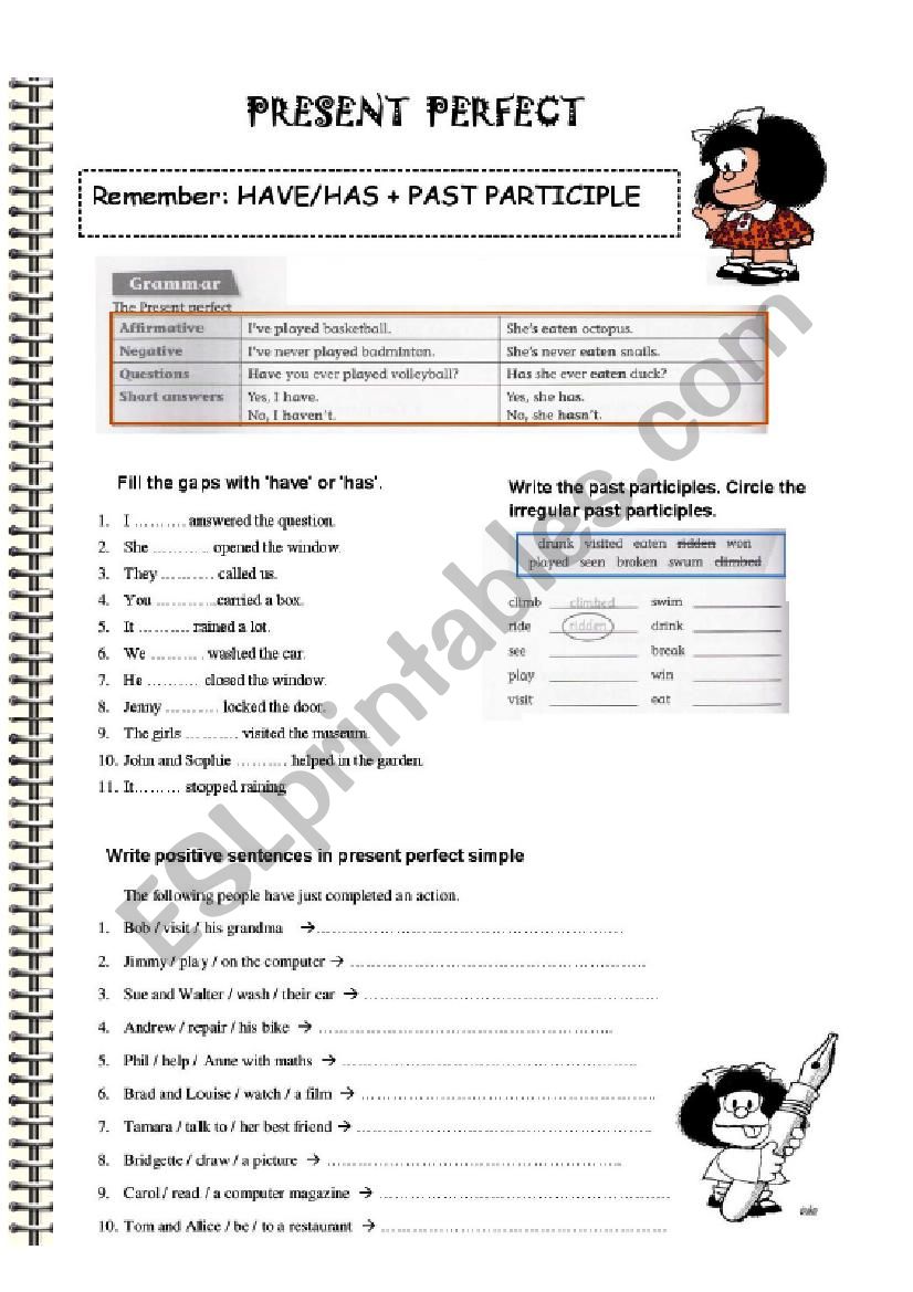 Present Perfect worksheet