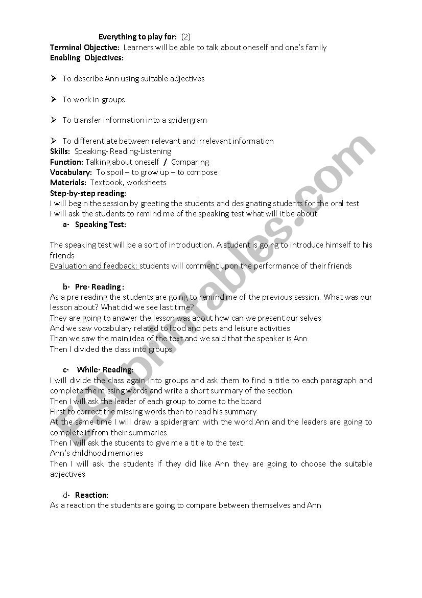 it´s all in the preparation2 - ESL worksheet by lallouna