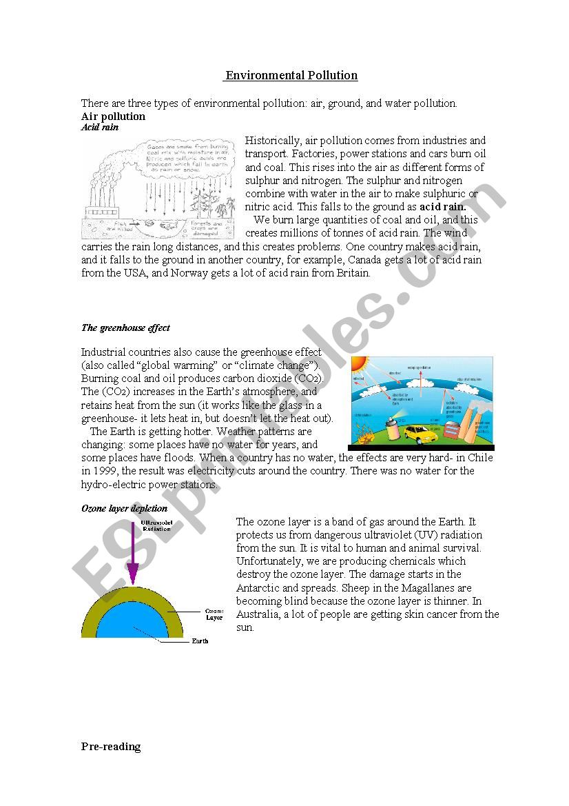 Environment worksheet