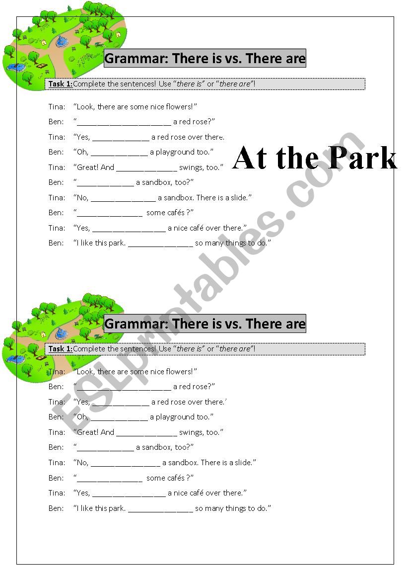 There is vs. There are worksheet