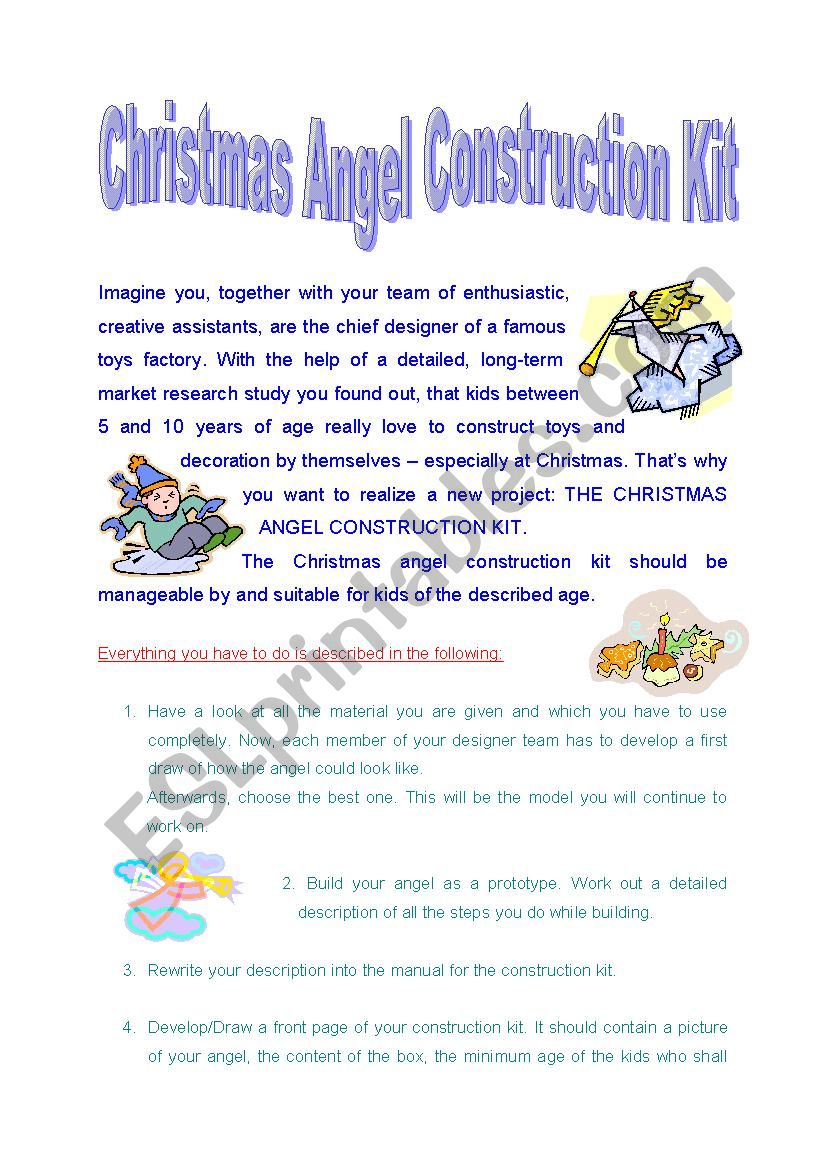 Christmas Angel worksheet