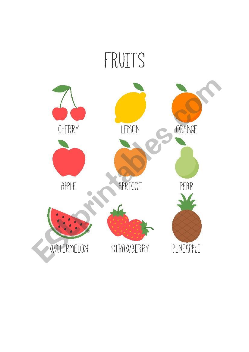 Fruits Vocabulary worksheet