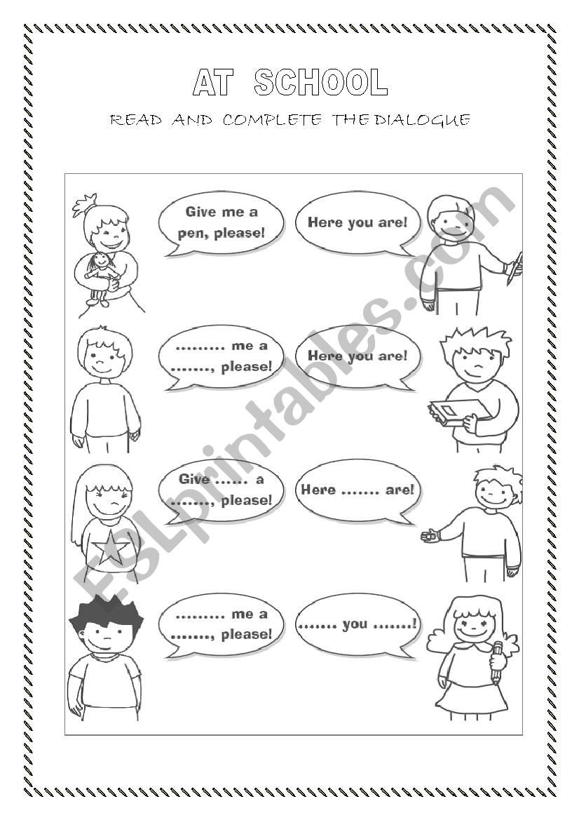 school dialogue esl worksheet by musicangela