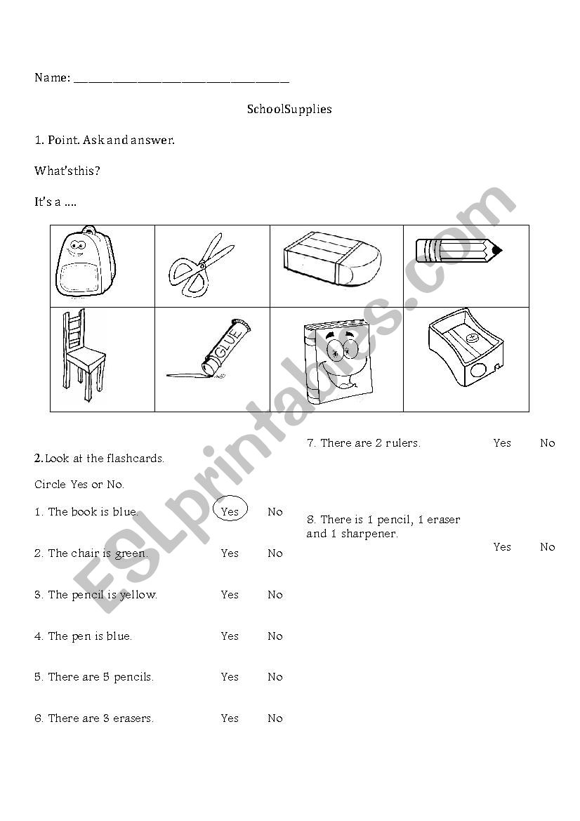 School supplies worksheet - ESL worksheet by agmagni