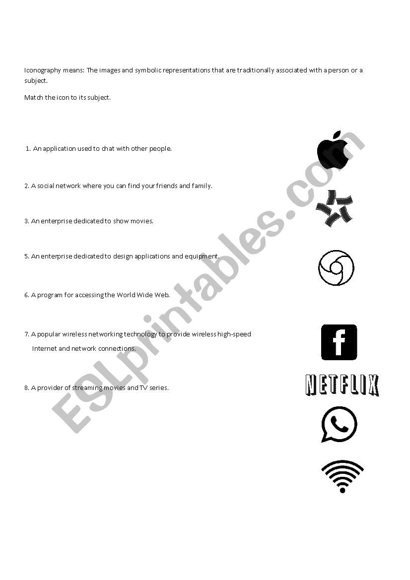 ICT ICONS worksheet