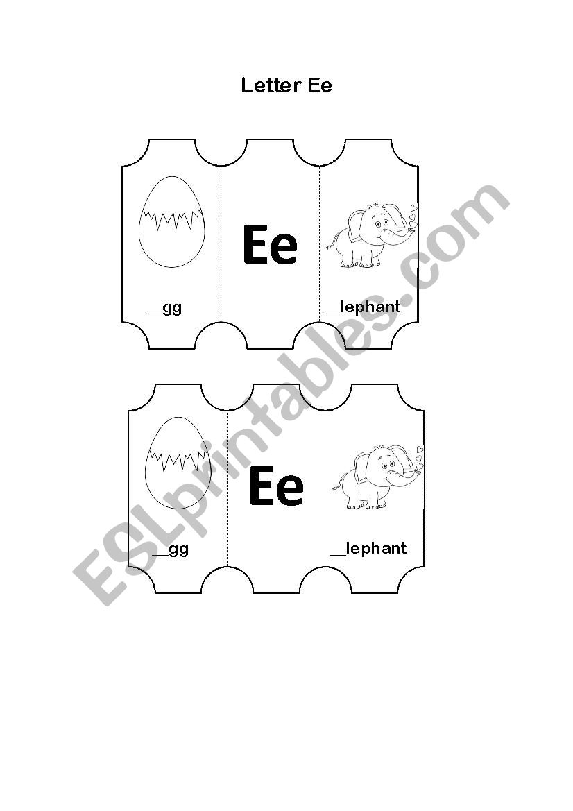 Letters and sounds Ee worksheet