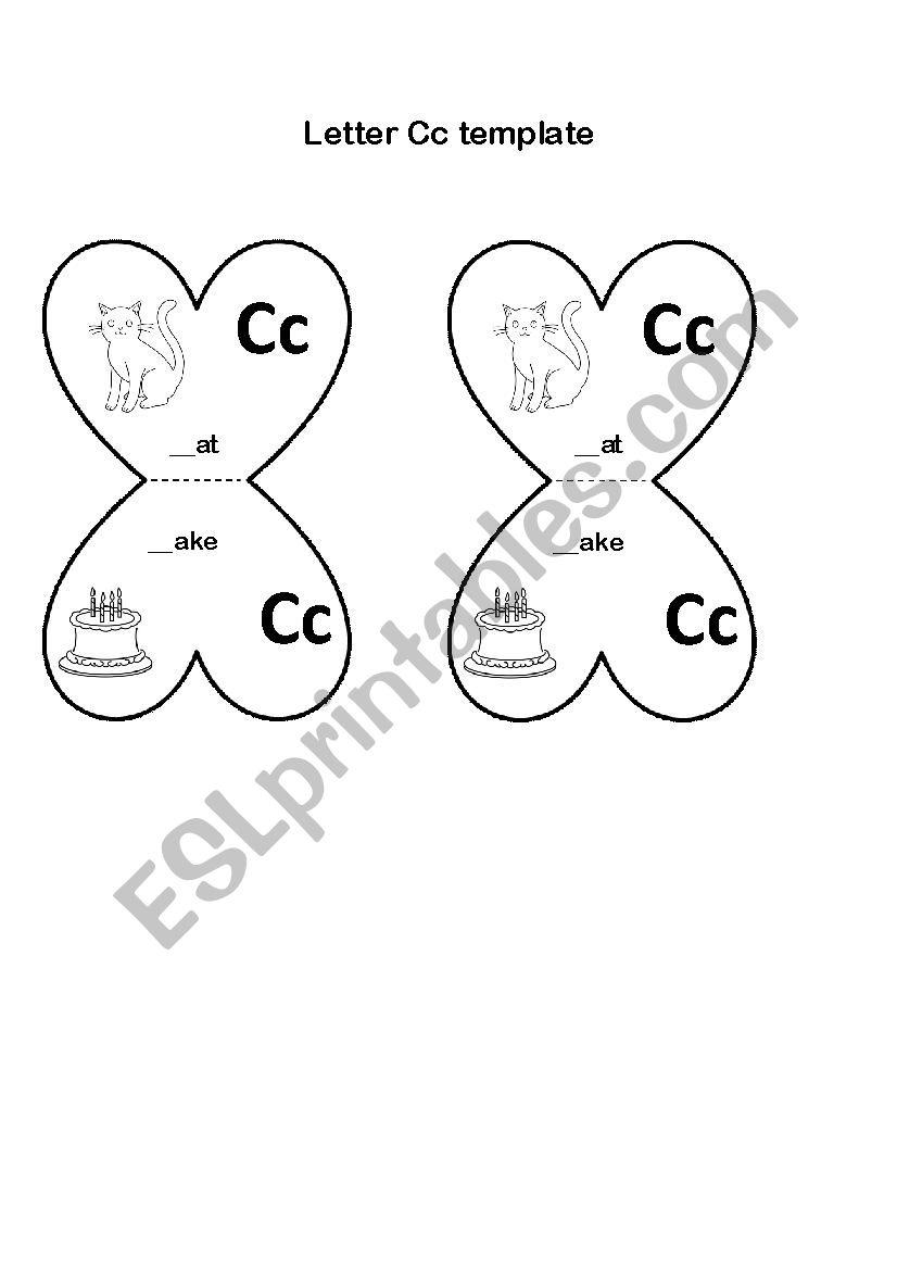 Letters and sounds Cc worksheet