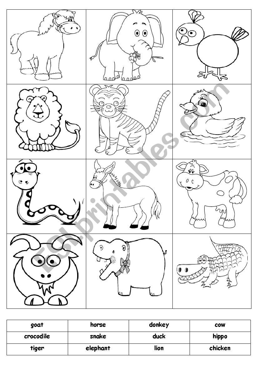 Cut And Paste Animals Free Printables