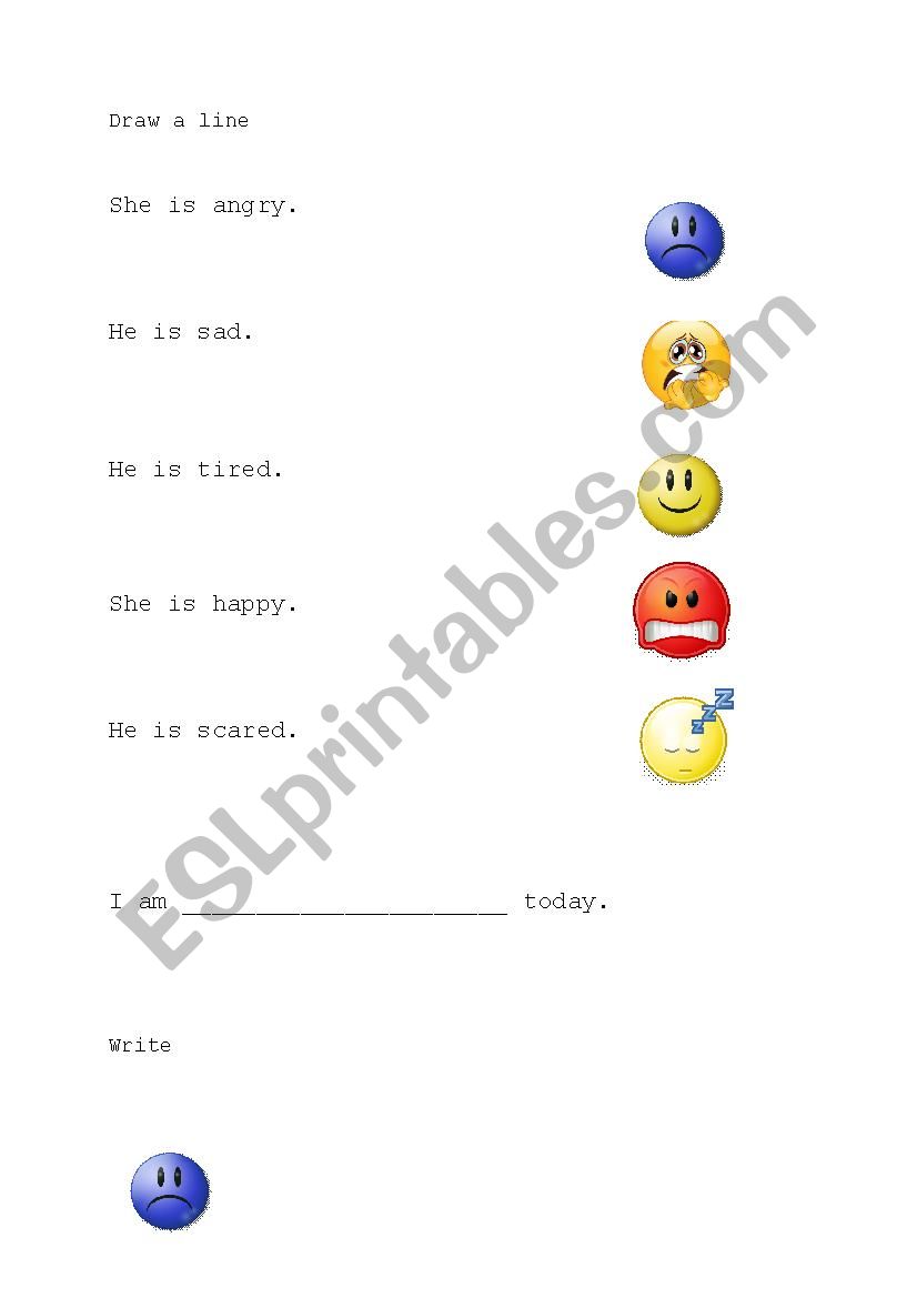 Five moods worksheet