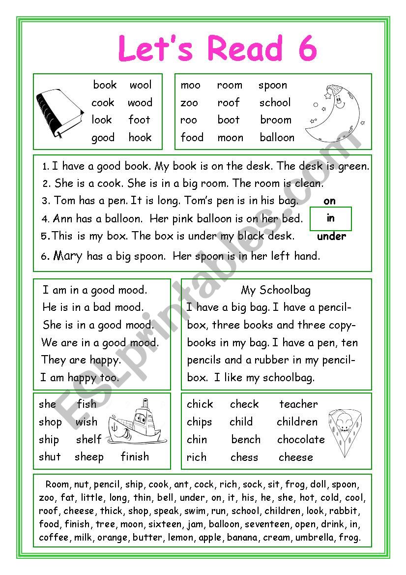 Let´s Read 6 - ESL worksheet by Nata2014