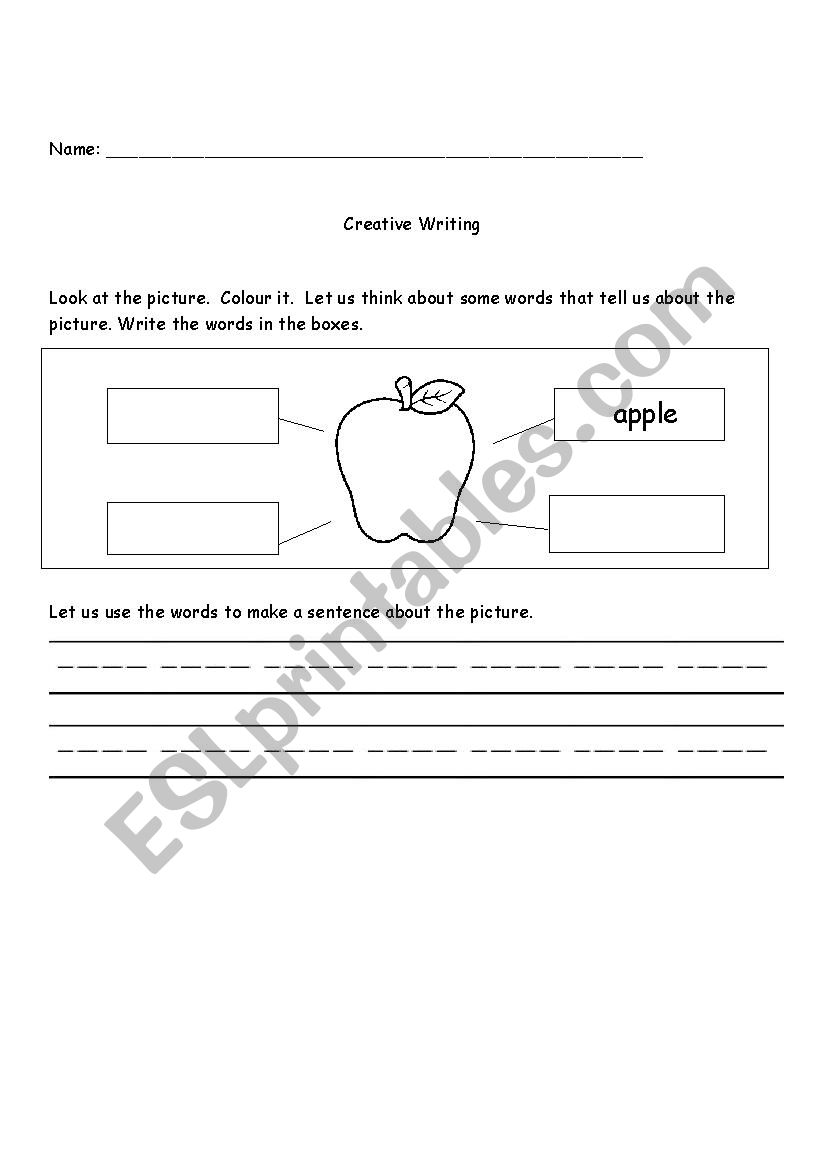 Creative Writing - Apple worksheet