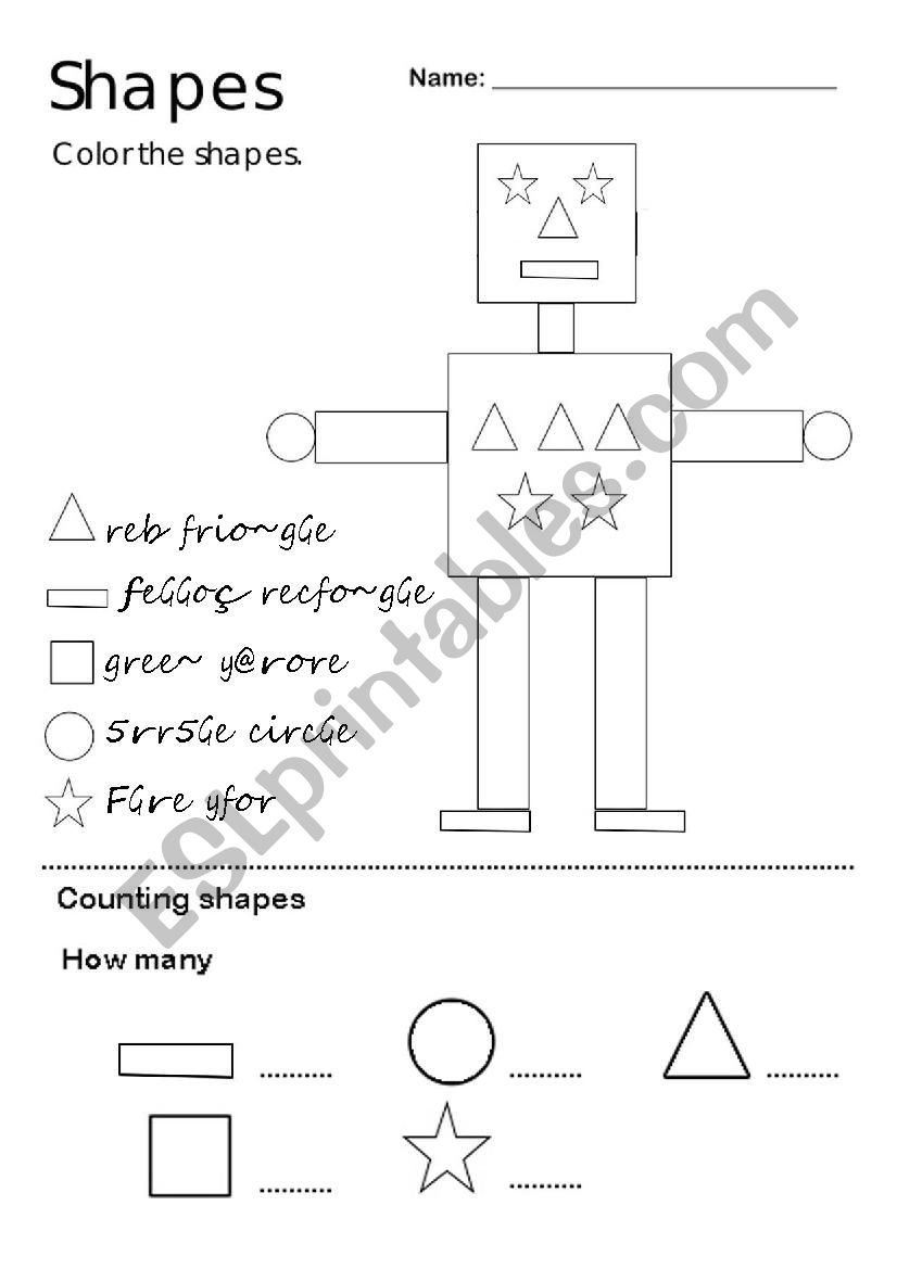 Shapes worksheet