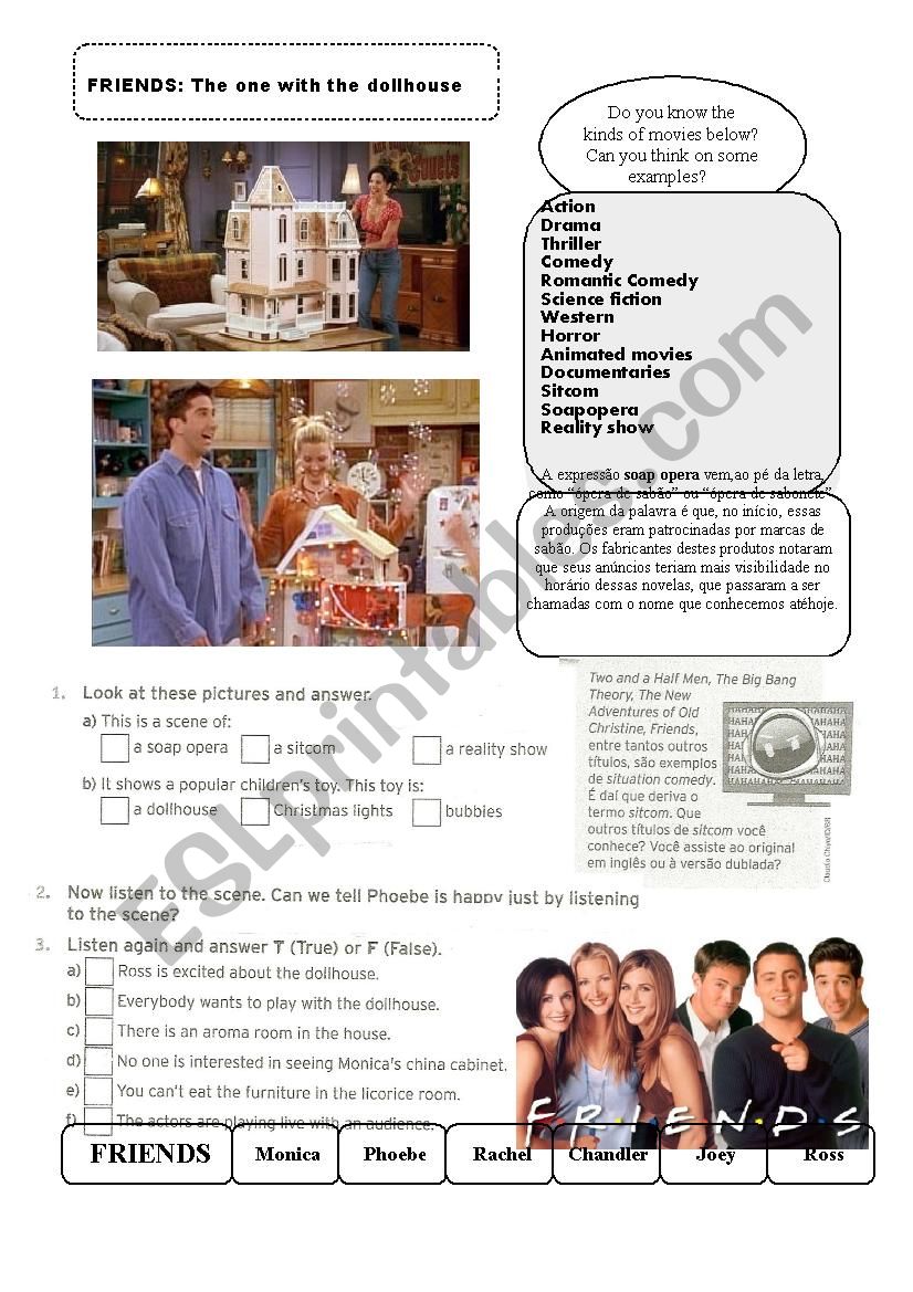 Friends: The one with the dollhouse - ESL worksheet by LKunzler