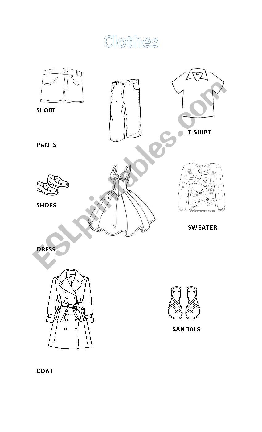 Clothes worksheet