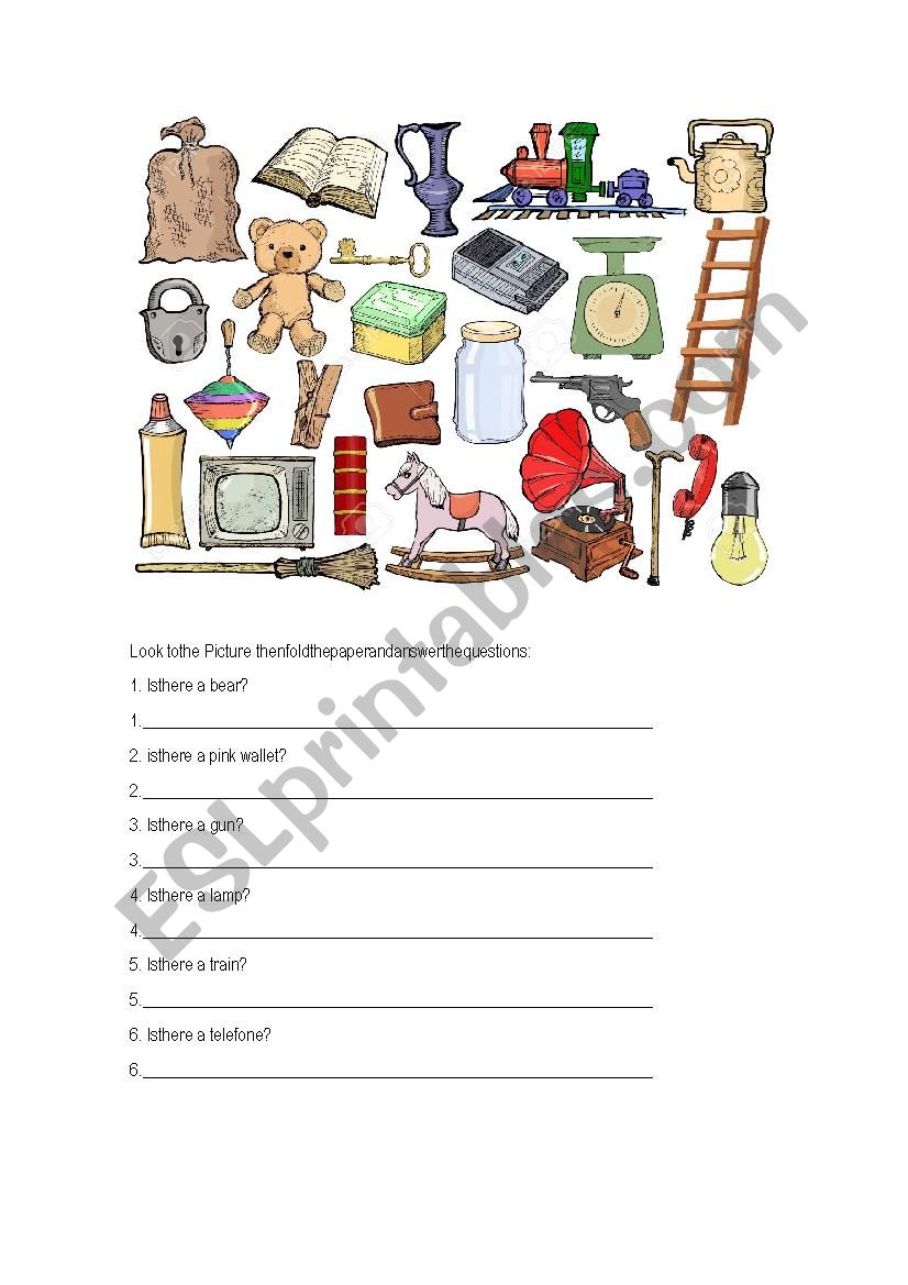 Memory and Questions worksheet