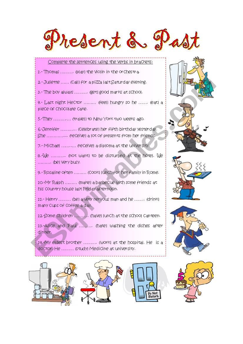 present continuous tense worksheet