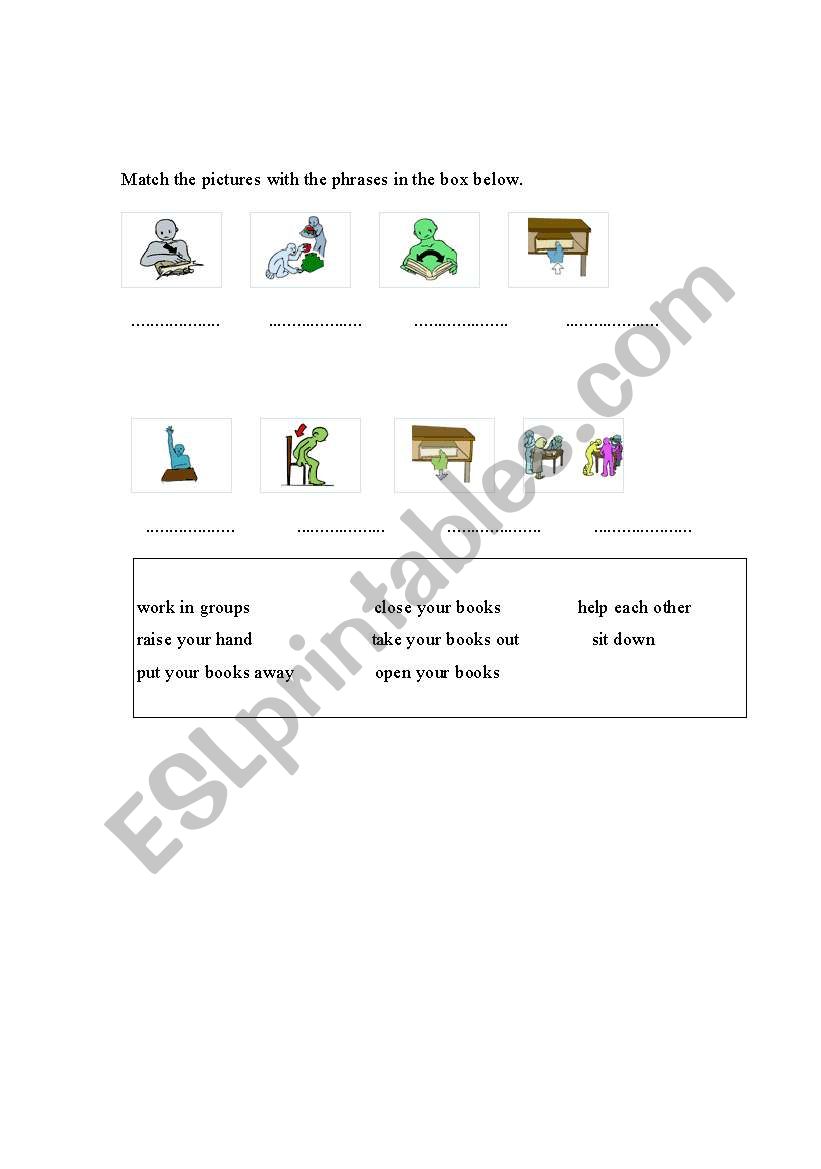 classroom instructions  worksheet