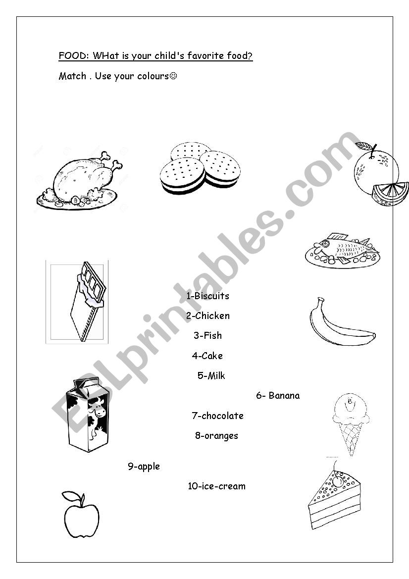 What is your child´s favorite food? - ESL worksheet by robertperu