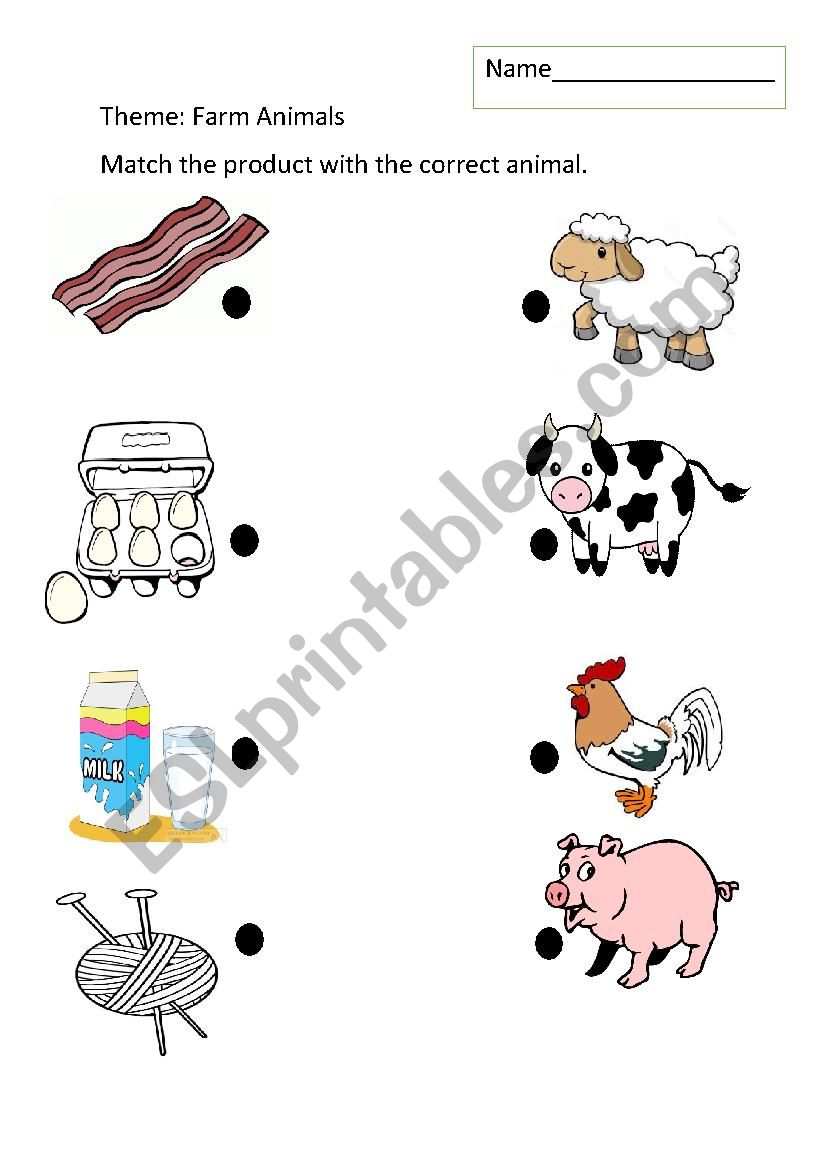 Farm Animals ESL worksheet by johnnym