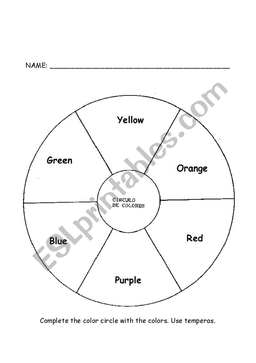 The color circle worksheet