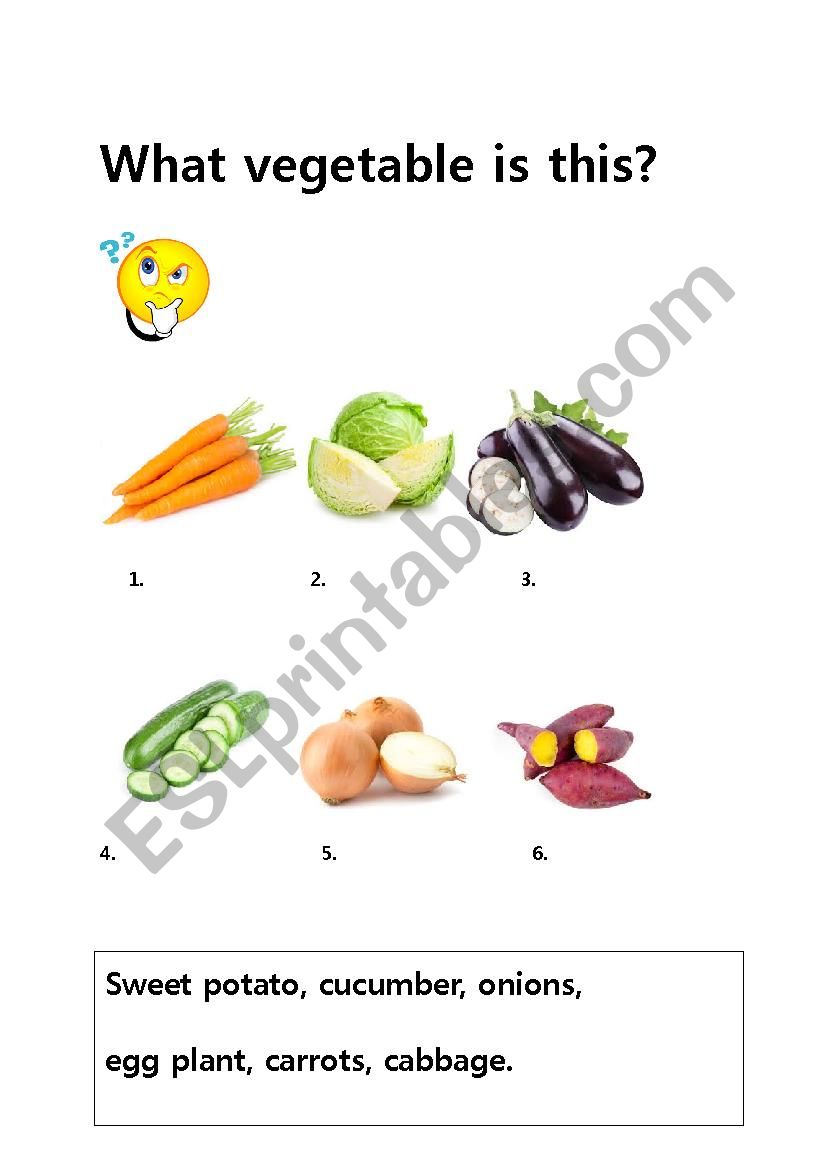 Quick review of vegetables my beginners learned. 