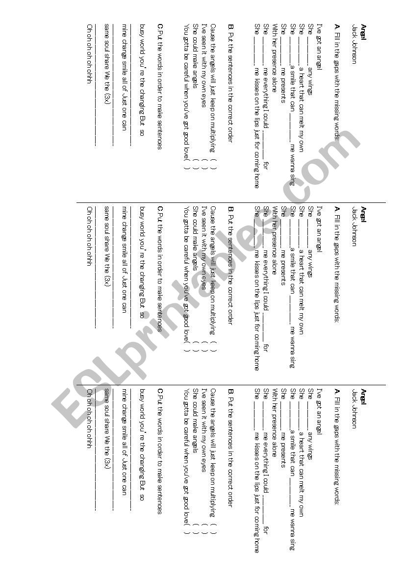 Song Activity - Present Simple 