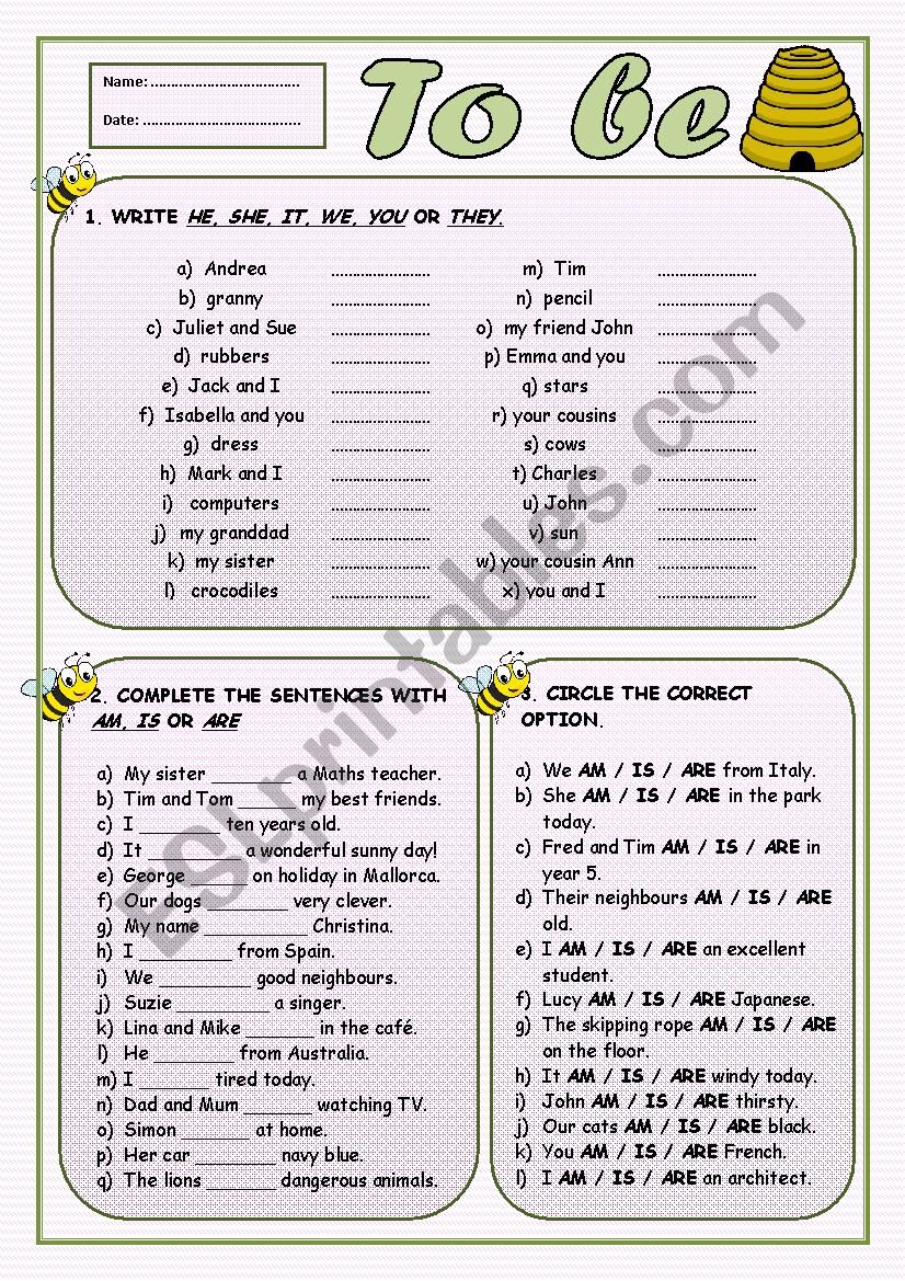  To Be For Beginners ESL Worksheet By Asiulhg