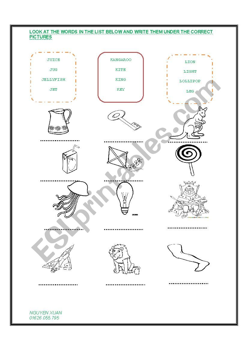 Letters &Sounds I,J,K worksheet