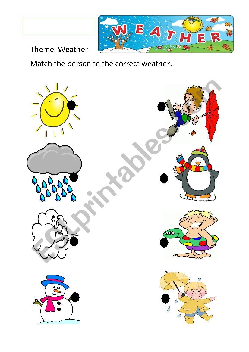 Weather Conditions - ESL worksheet by johnnym