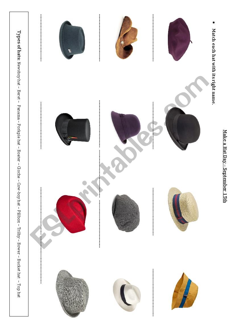 Make a Hat Day  worksheet