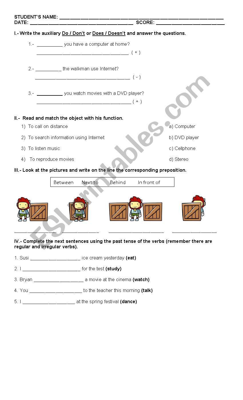 English Test worksheet