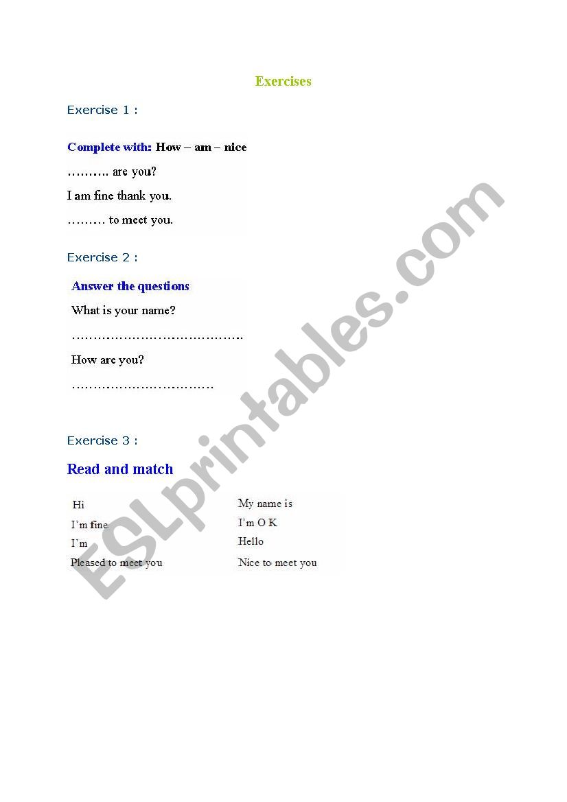 EXERCICES 6TH worksheet