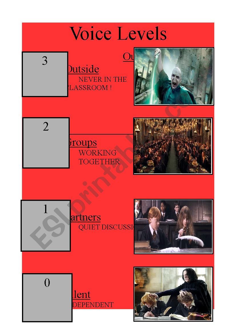 Harry Potter Classroom Voice Levels