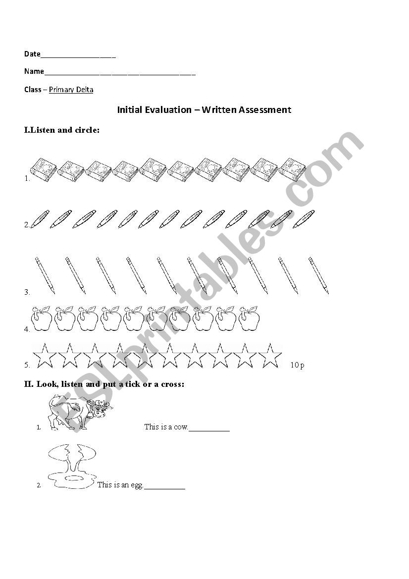 initial assessment worksheet