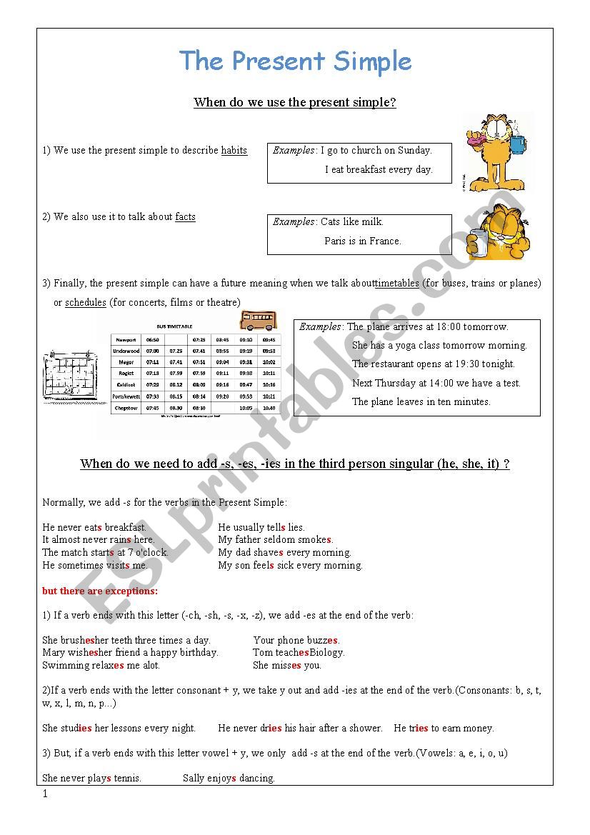 Present Simple Explanations and Exercises