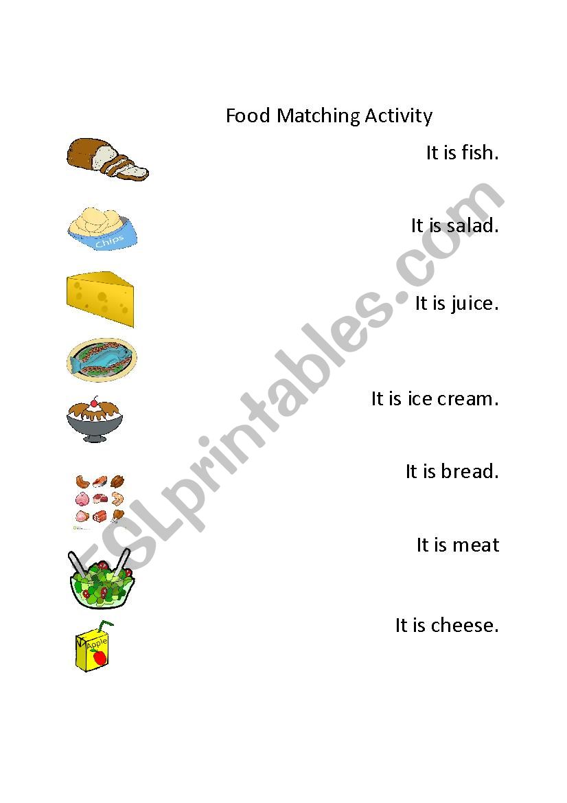 Food Matching Activity  worksheet