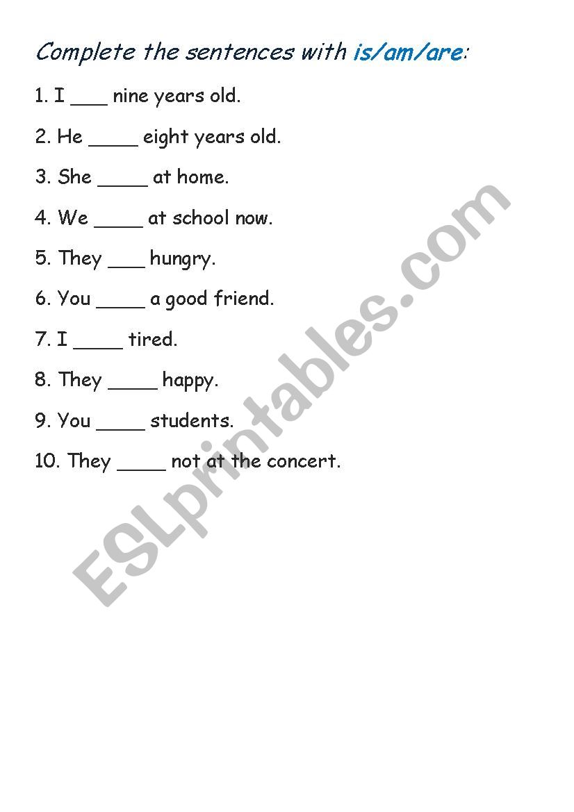 Practice The Verb ´to Be´ In The Present Simple Tense - ESL Worksheet ...